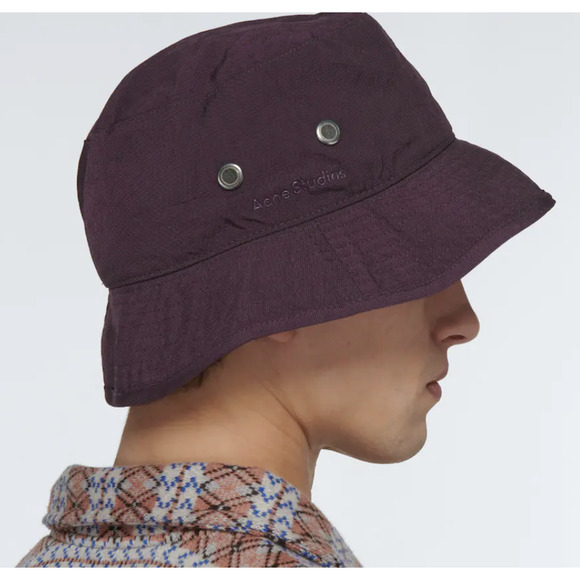 Acne Studios Nylon Bucket Hat Maroon Red Brimmo